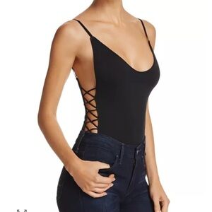 Sam Edelman Women's Black Lace-Up Side Top Size L